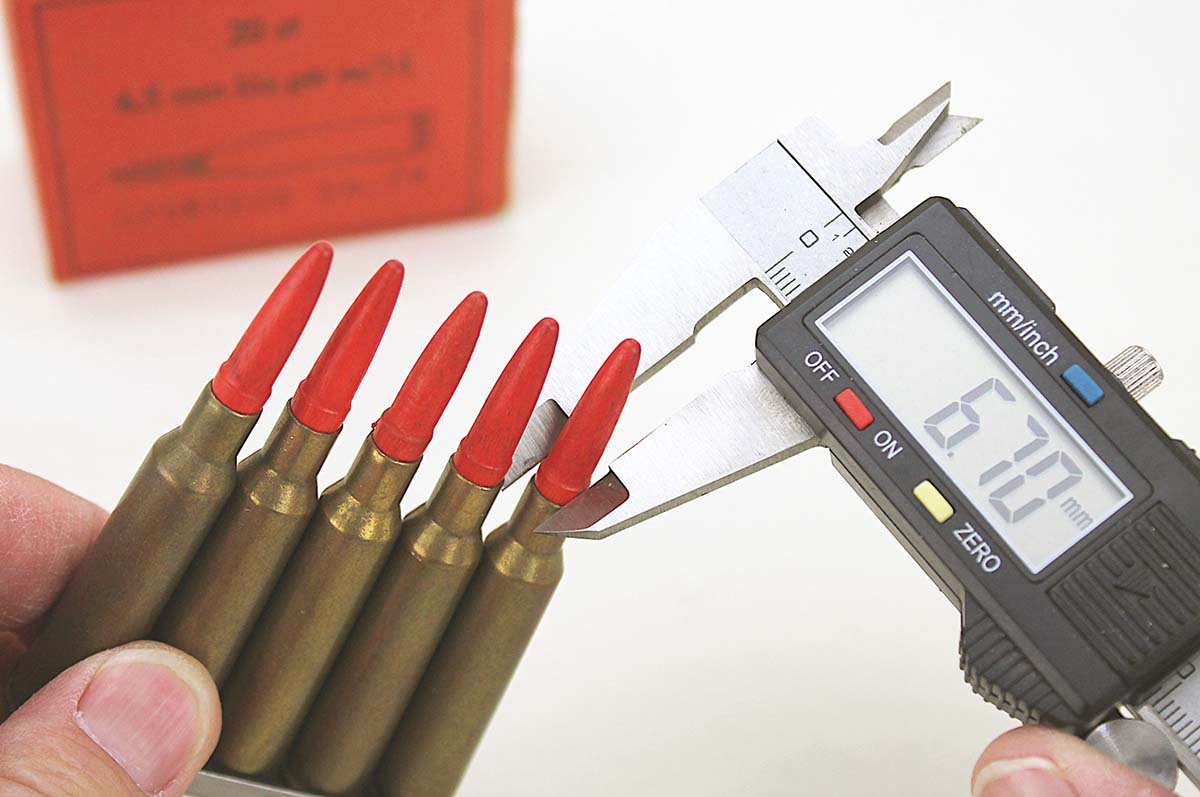 Made of wood, the driving band diameter wasn’t critical and varied, bullet to bullet, quite a bit.